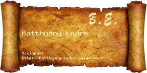 Batthyány Endre névjegykártya